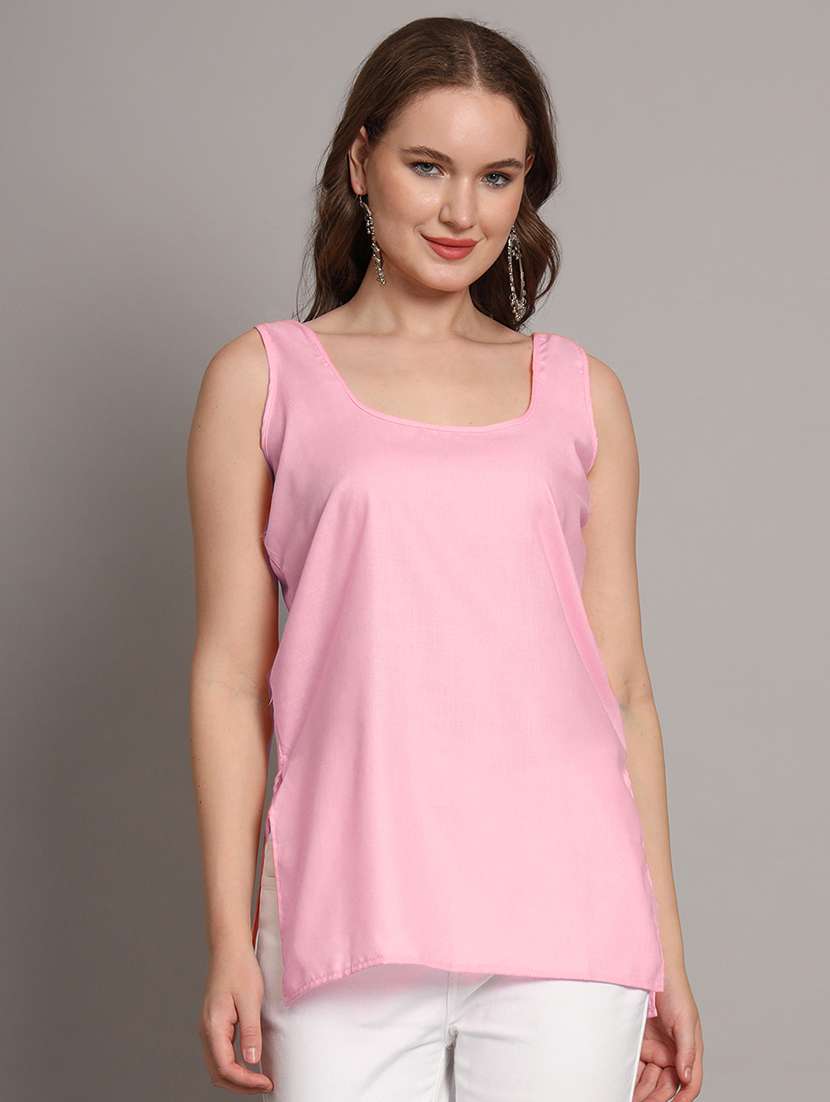 women solid sleeveless slip