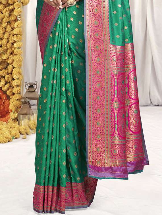 women zari work banarasi saree with blouse - 21551135 - Standard Image - 2