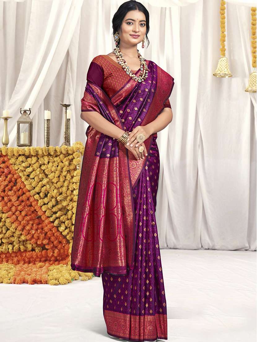 women zari work banarasi saree with blouse