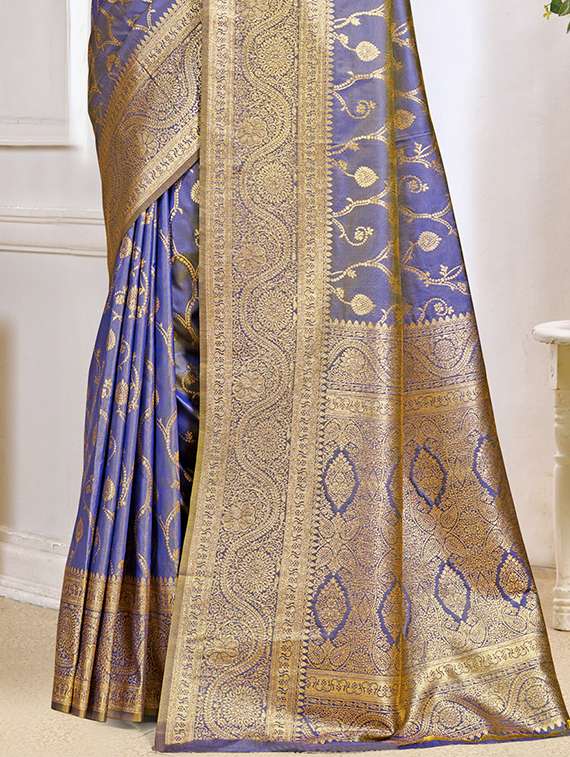 women zari work banarasi saree with blouse - 21551214 -  Standard Image - 2