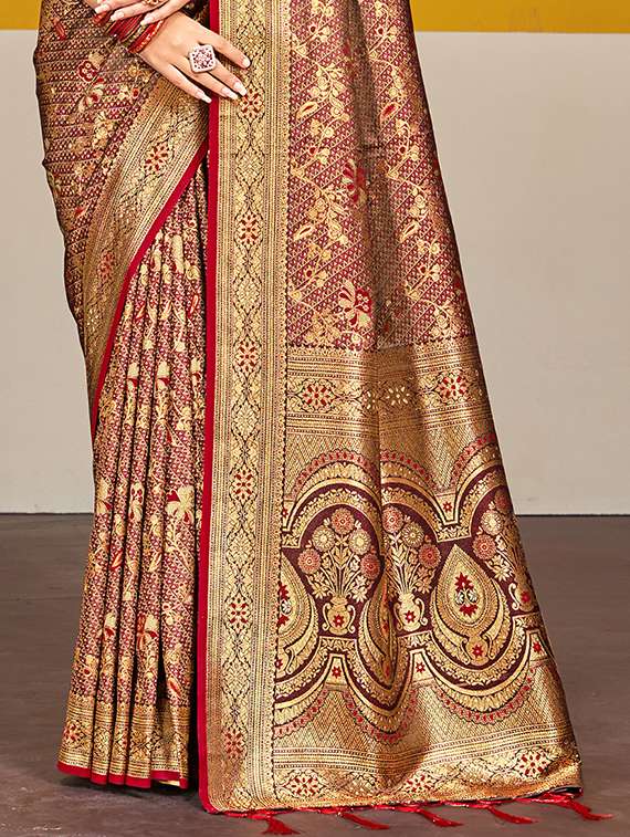 women zari work banarasi saree with blouse - 21551318 - Standard Image - 2
