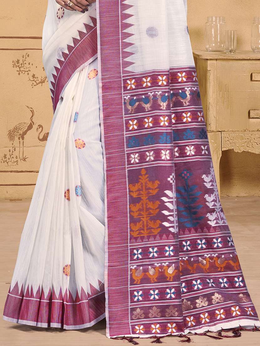 women self design handloom saree with blouse - 21551321 -  Standard Image - 2
