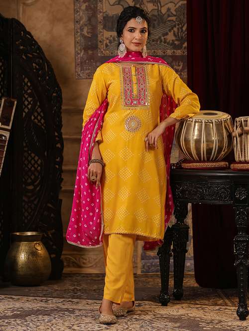 women sequin kurta salwar set with dupatta - 21551420 -  Standard Image - 0