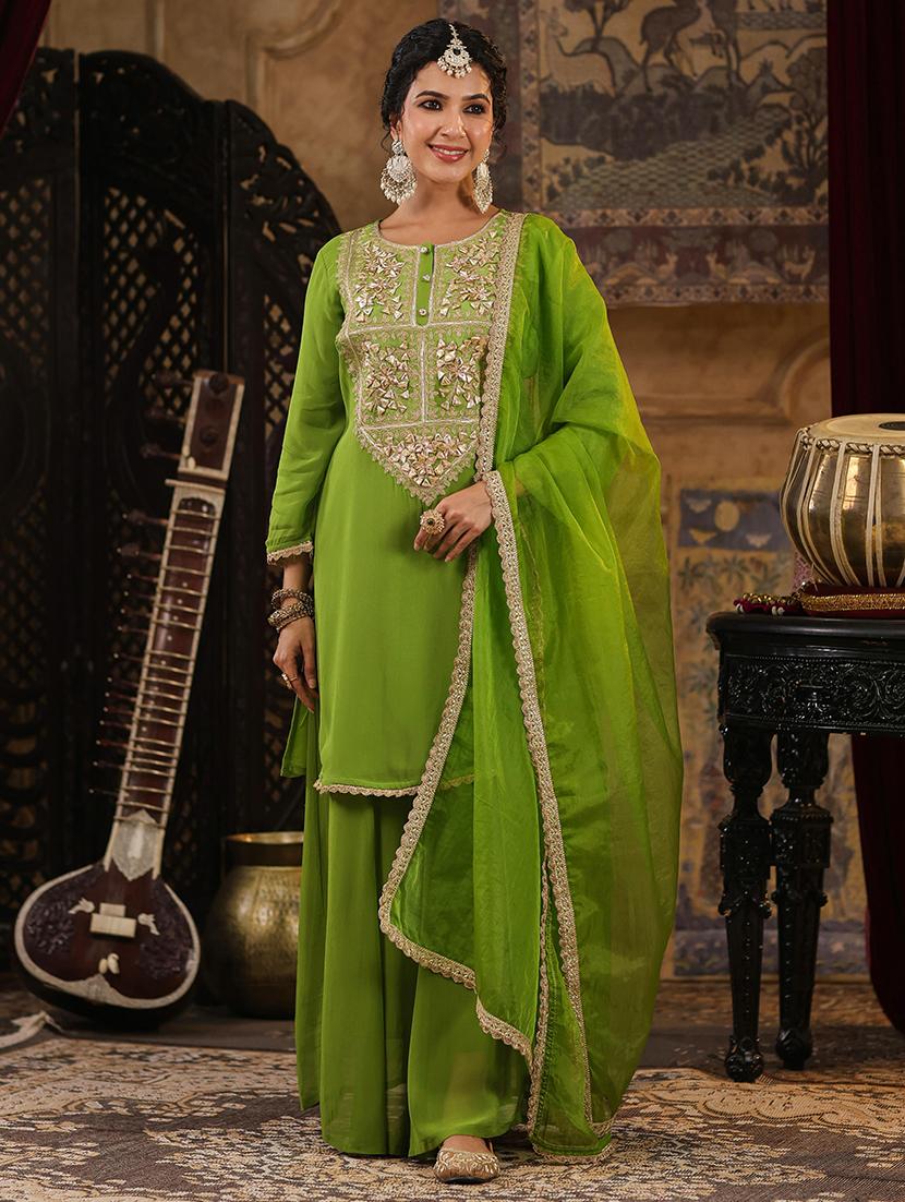 women gota patti kurta palazzo set 