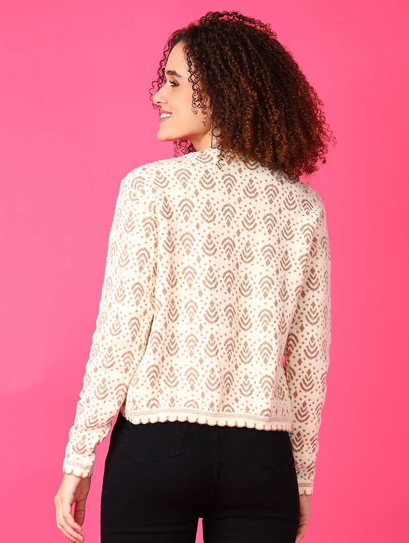 women self designed long sleeve cardigan - 21551469 -  Standard Image - 2