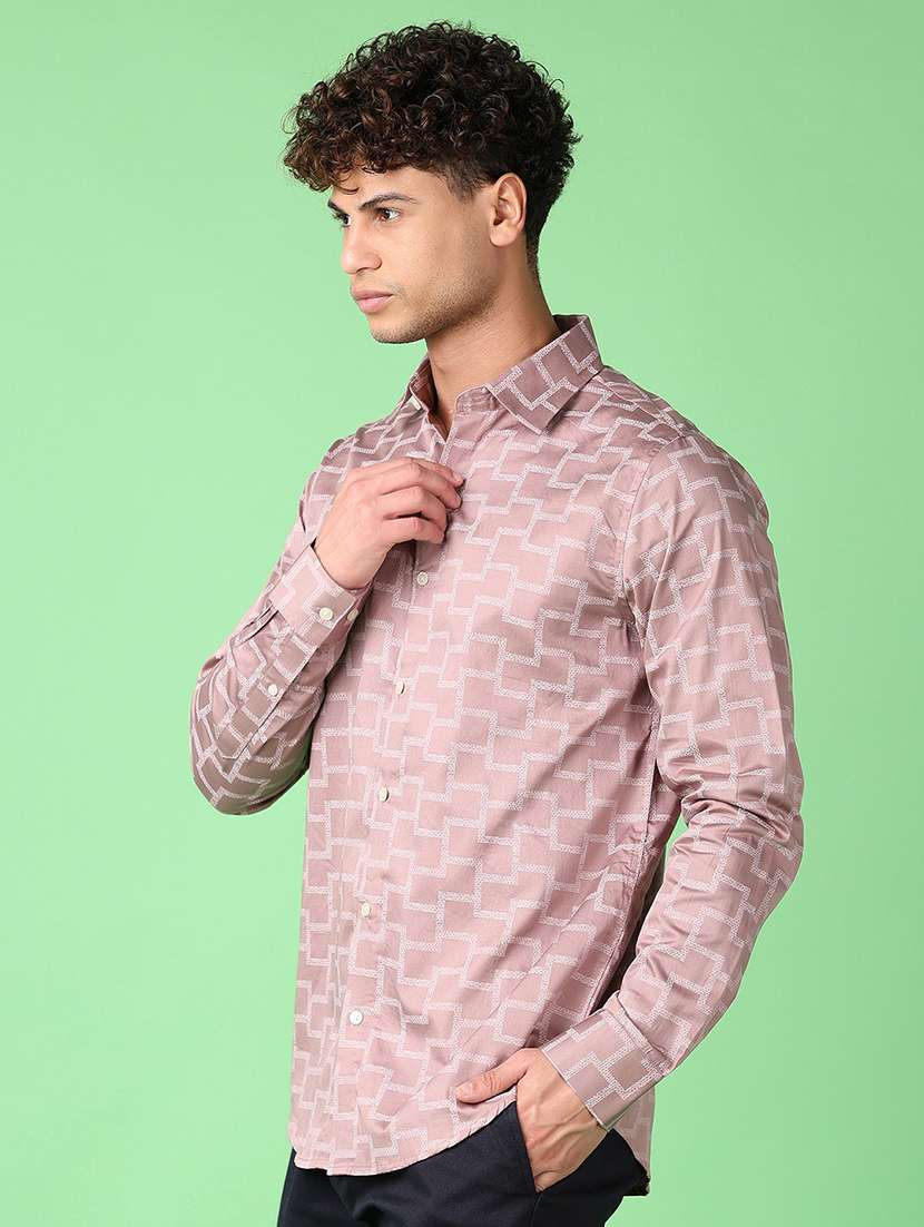 men printed long sleeve casual shirt - 21551472 - Standard Image - 2