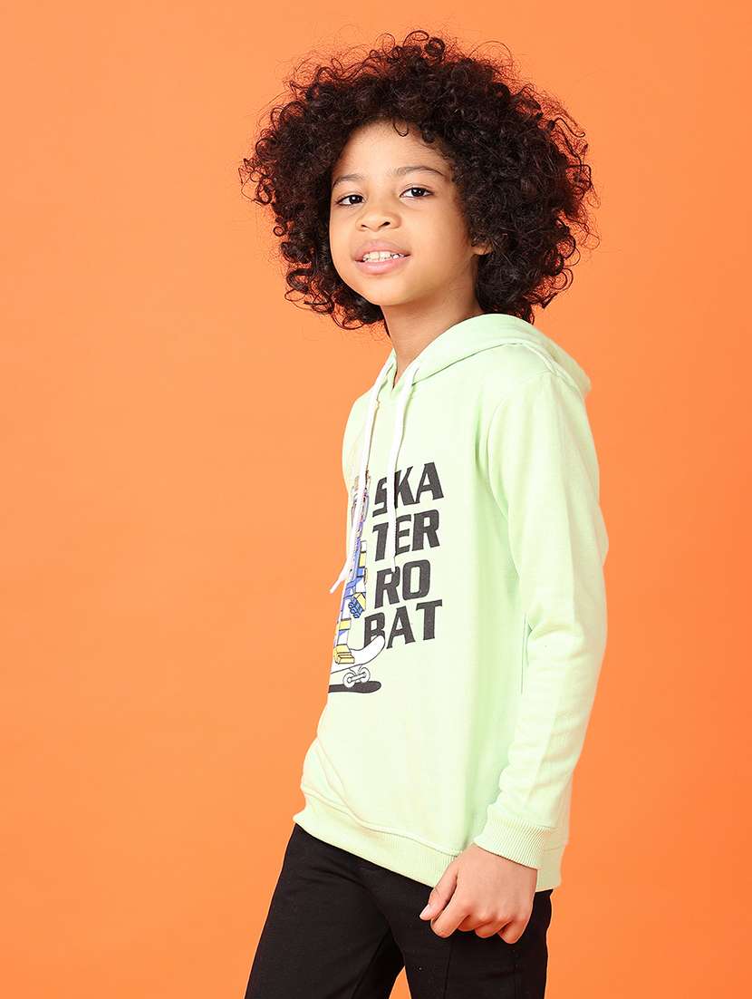 boys front print hooded sweatshirt - 21551485 -  Standard Image - 2