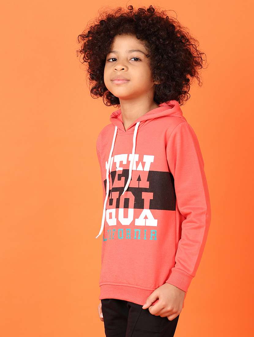 boys front print hooded sweatshirt - 21551486 -  Standard Image - 2