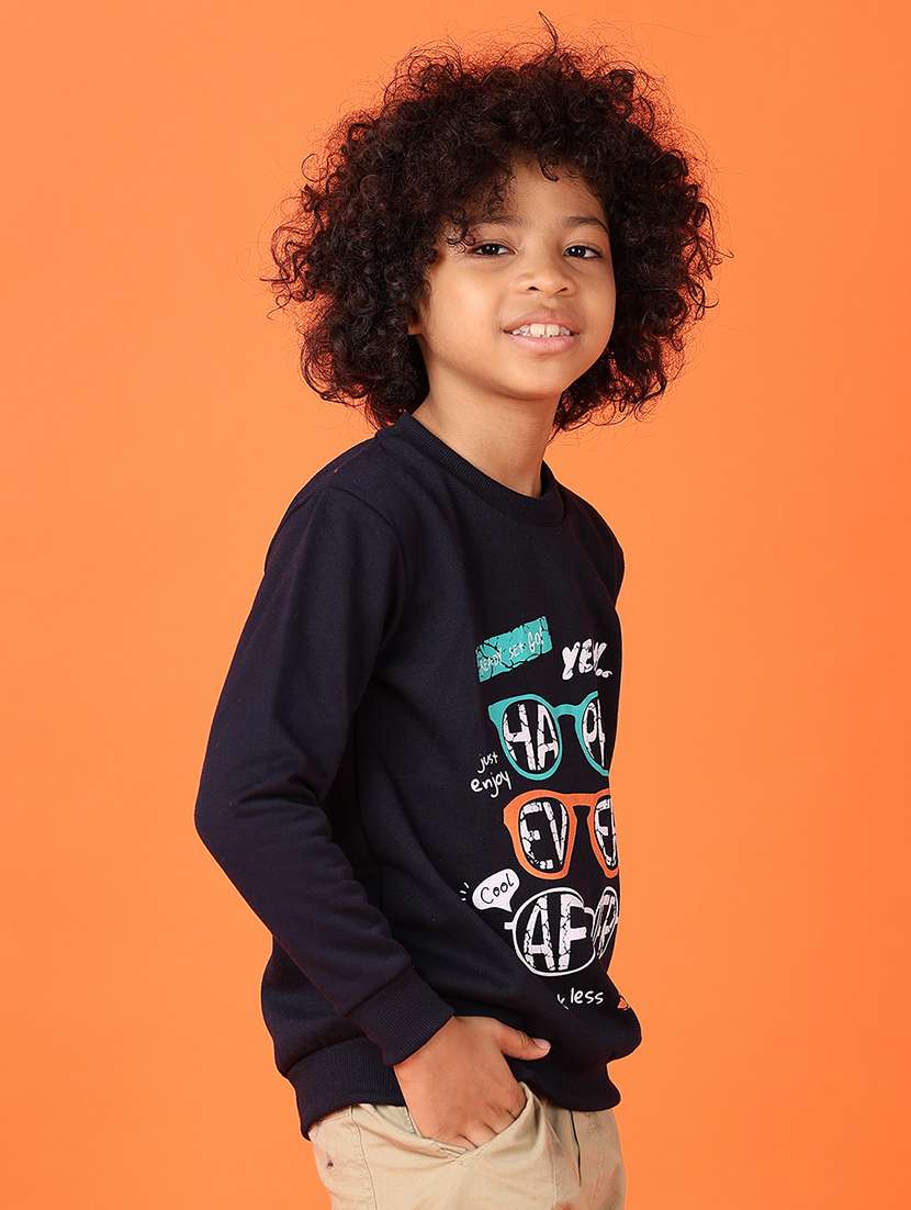 boys front print long sleeve sweatshirt - 21551487 -  Standard Image - 2