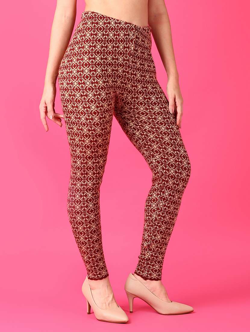women self design woolen legging - 21551492 -  Standard Image - 2