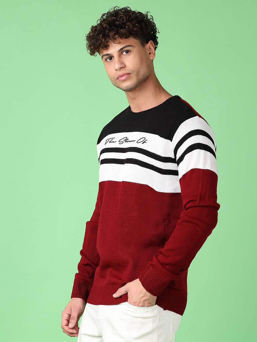 men long sleeves color block pullover - 21551516 -  Standard Image - 2