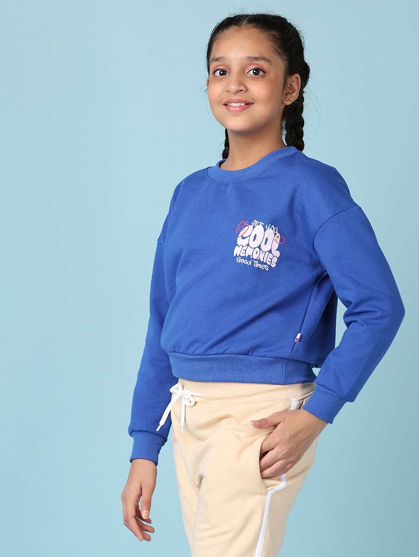 girls front & back print long sleeve sweatshirt - 21551536 -  Standard Image - 2