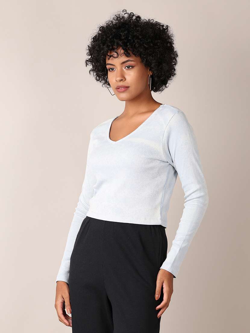 women solid long sleeves regular top - 21551560 -  Standard Image - 2