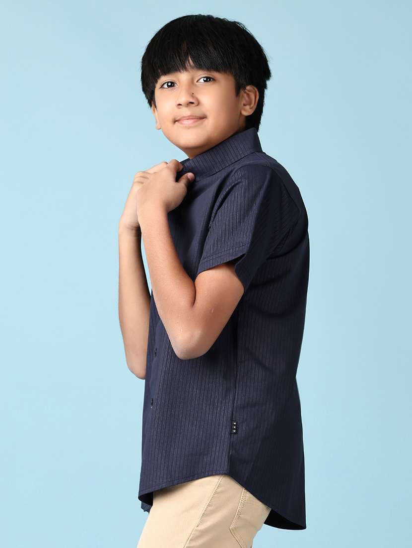 boys striped collared short sleeves shirt - 21551572 -  Standard Image - 2