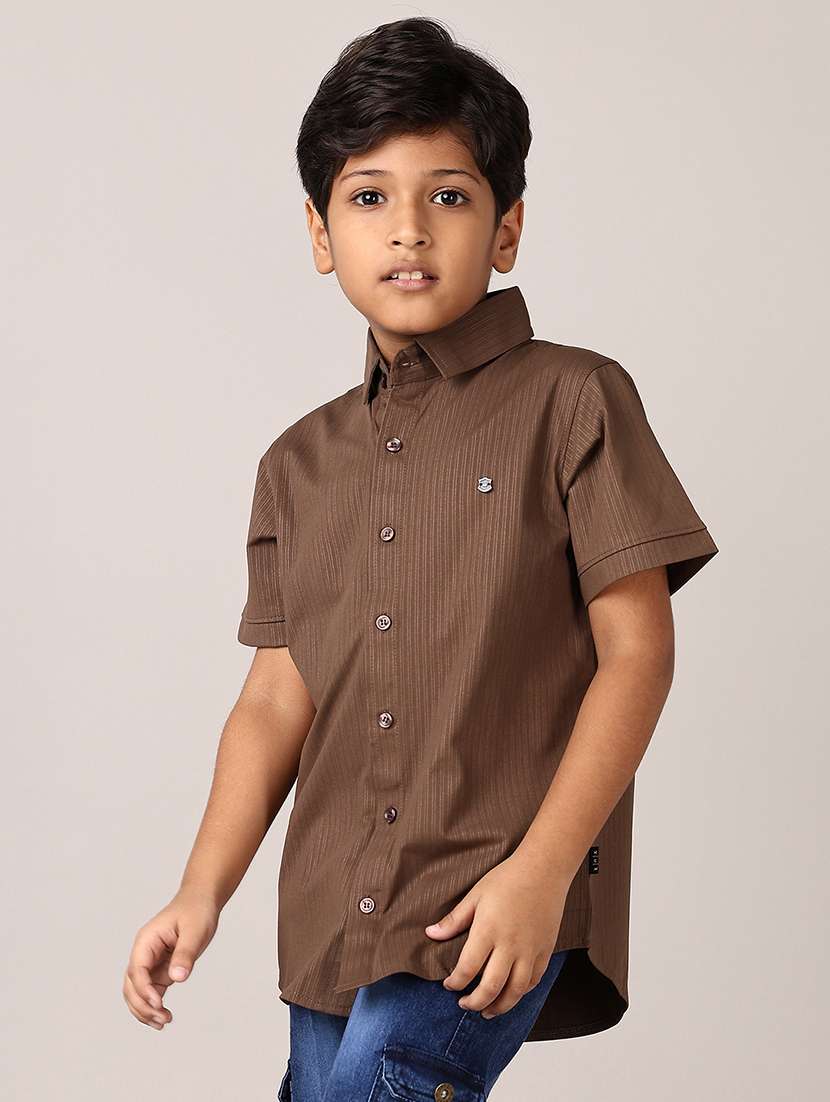 boys striped collared short sleeves shirt - 21551574 -  Standard Image - 2