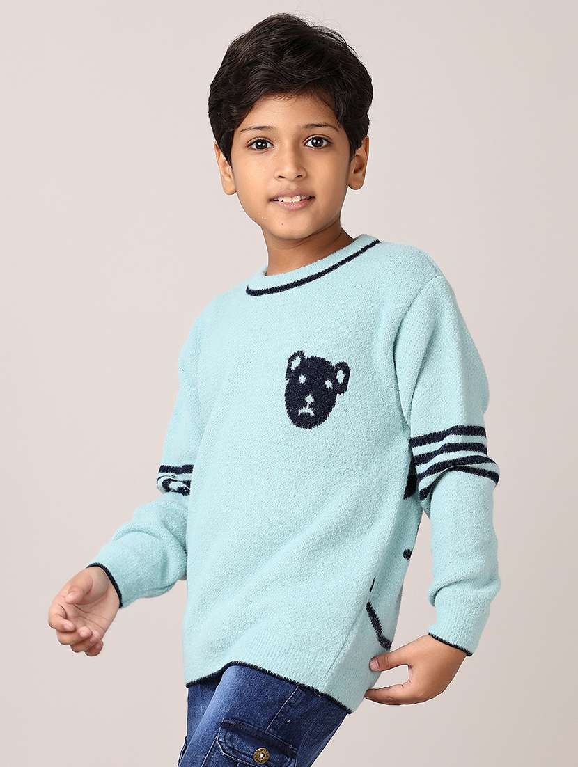 boys self design long sleeve sweater - 21551585 -  Standard Image - 2