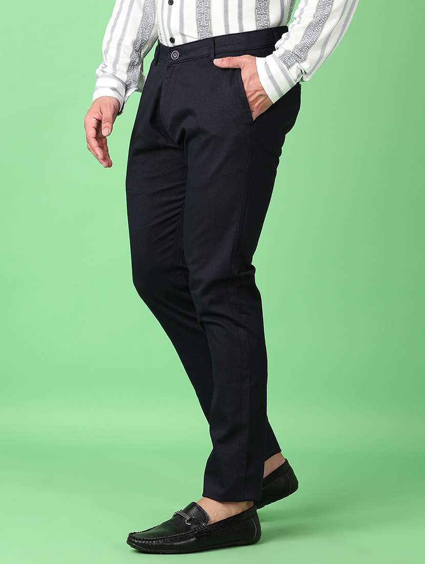 men solid regular fit chinos casual trouser - 21551832 -  Standard Image - 2
