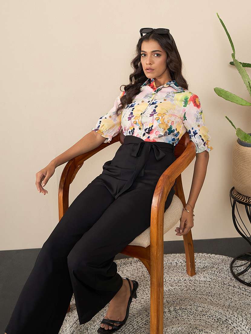 women printed collared jumpsuit - 21551901 -  Standard Image - 2