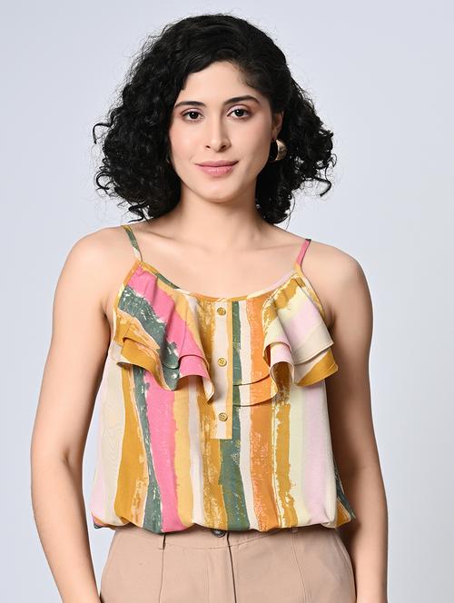 women sleeveless printed regular top - 21552036 -  Standard Image - 0