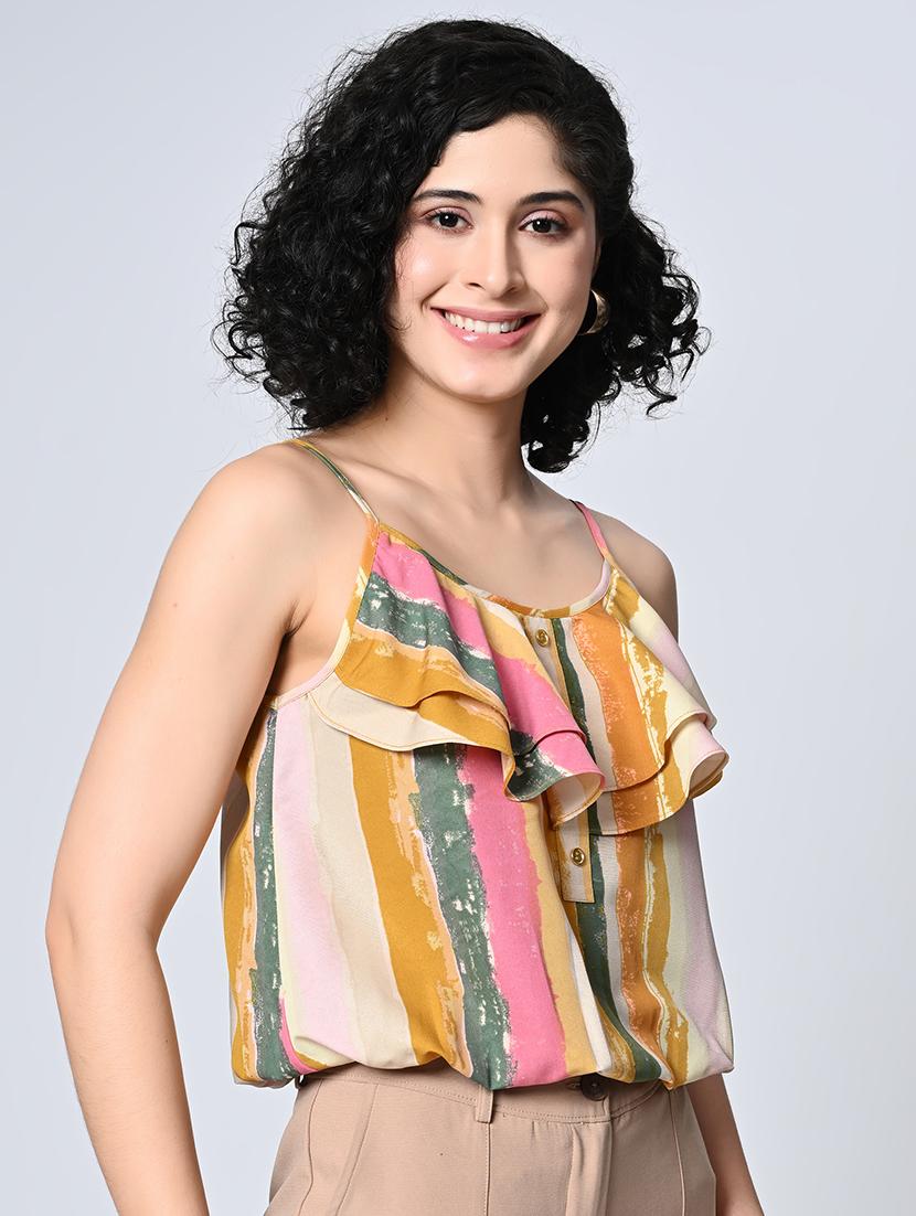 women sleeveless printed regular top - 21552036 - Standard Image - 2