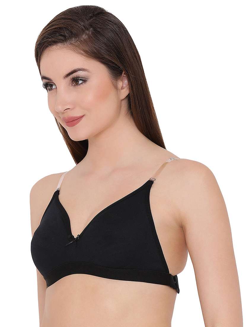black cotton regular bra - 21552054 -  Standard Image - 2