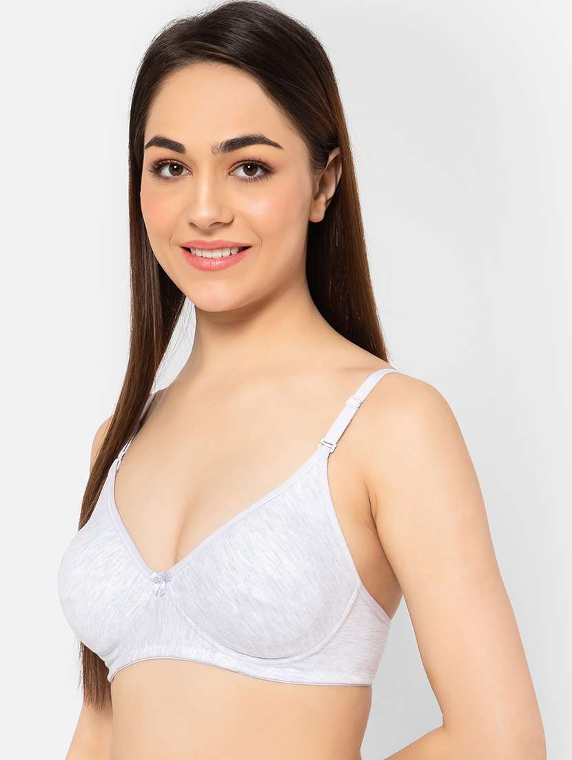 women solid cotton t-shirt bra - 21552094 - Standard Image - 2