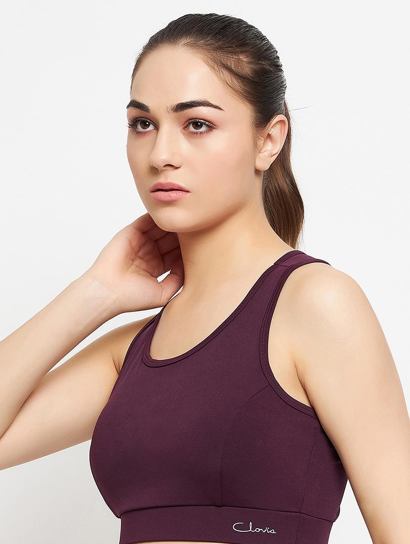 women solid racerback sports bra - 21552145 - Standard Image - 2