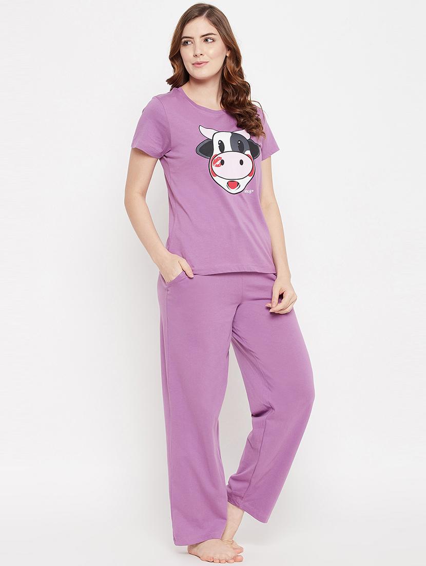 women printed pyjama nightwear set - 21552213 - Standard Image - 2