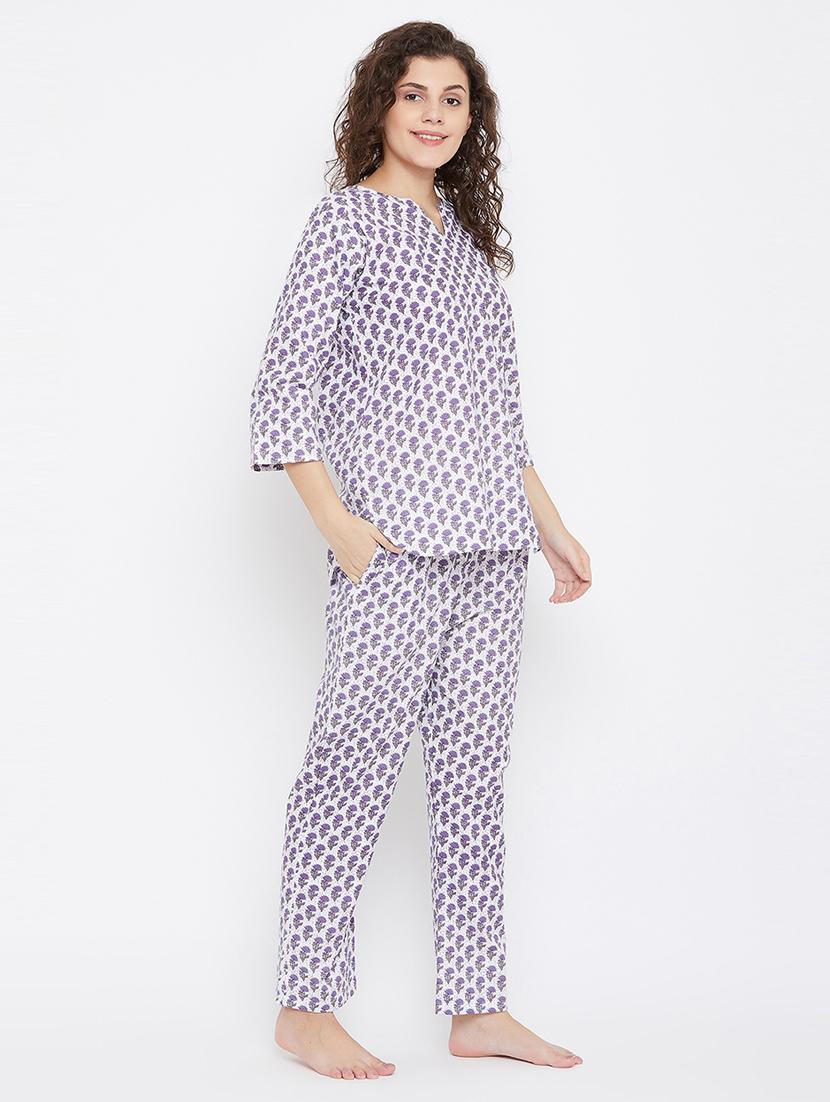 women printed pyjama nightwear set - 21552225 - Standard Image - 2