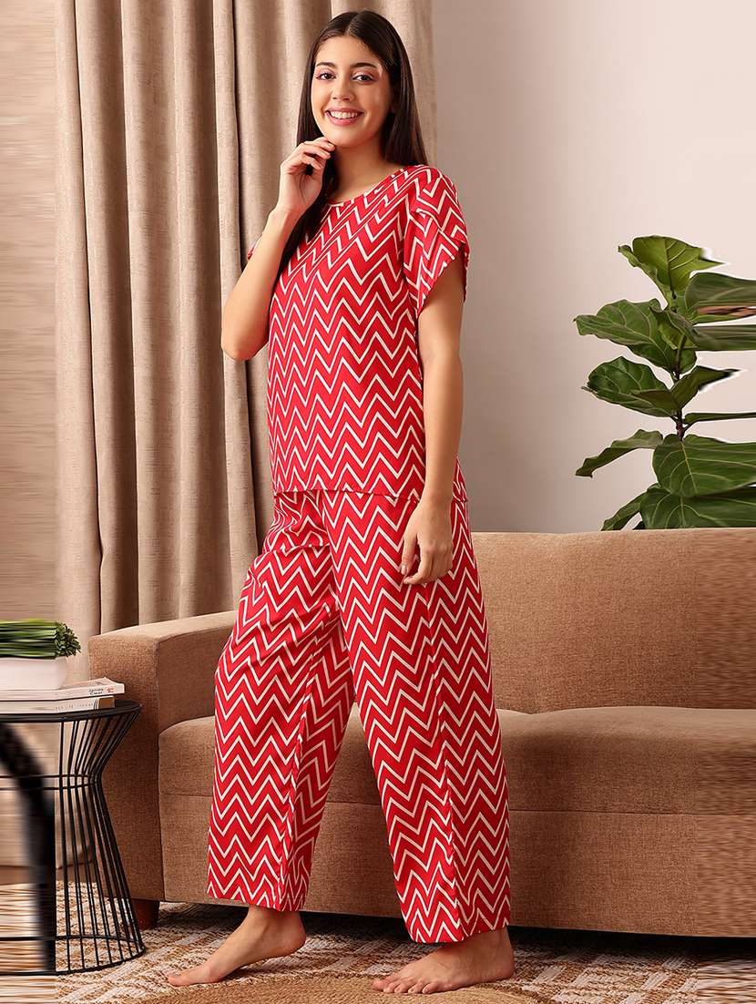 women printed pyjama nightwear set - 21552229 -  Standard Image - 2