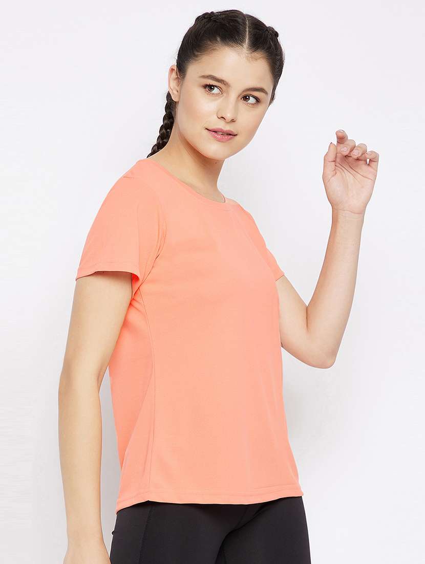 women solid short sleeve t-shirt - 21552256 - Standard Image - 2