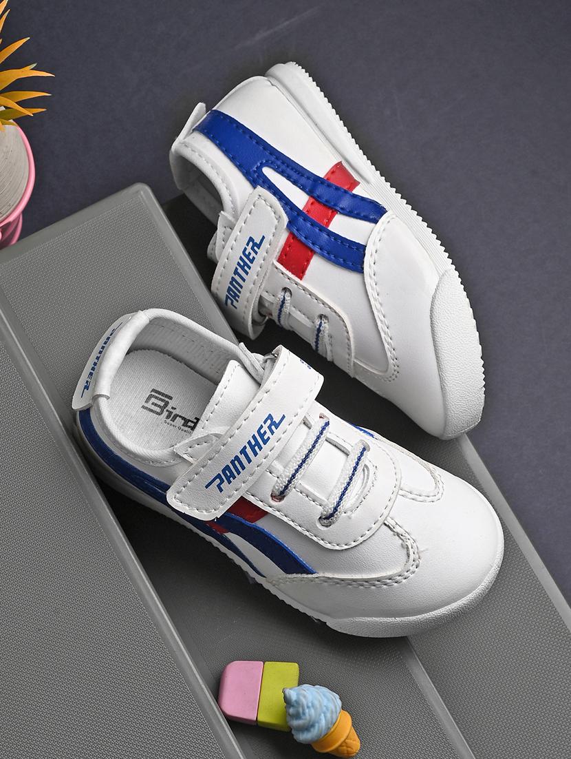 boys white rexine velcro sneaker