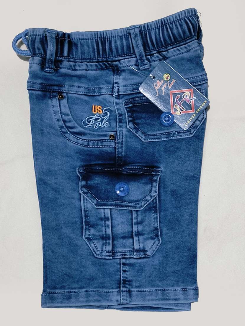 boys solid mid rise denim shorts - 21552339 -  Standard Image - 2