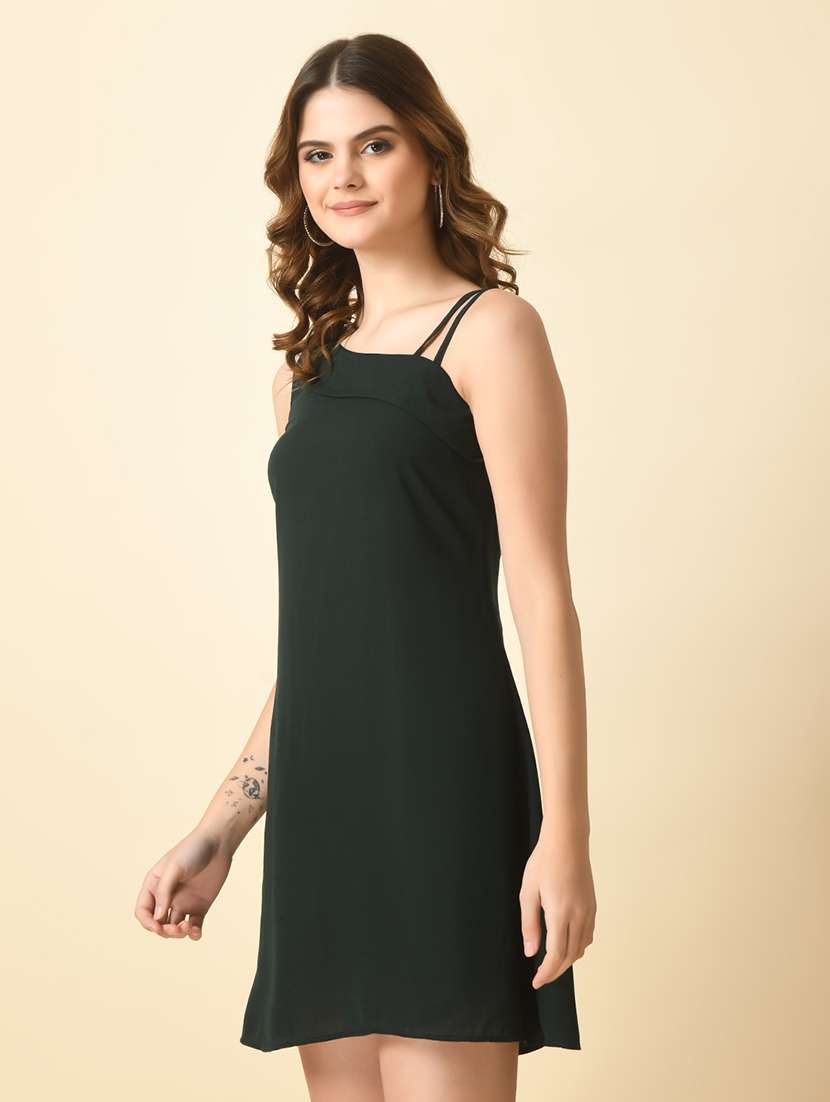 women solid sleeveless a-line dress - 21552642 -  Standard Image - 2