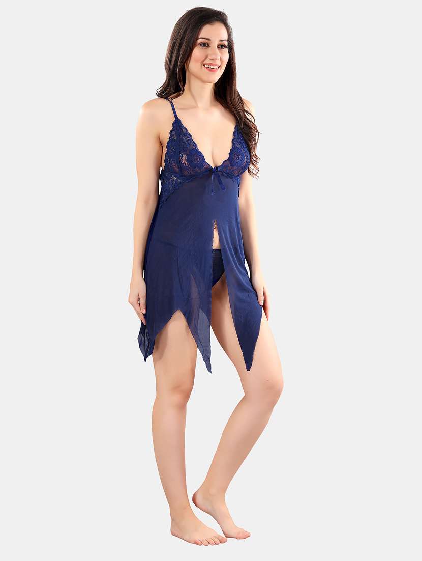 women lace detailed shoulder strap babydoll - 21552828 -  Standard Image - 2