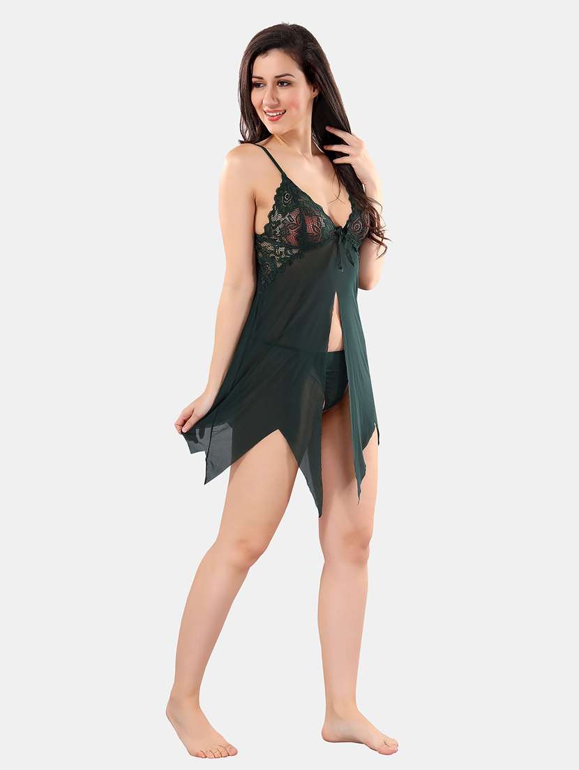 women lace detailed shoulder strap babydoll - 21552829 -  Standard Image - 2