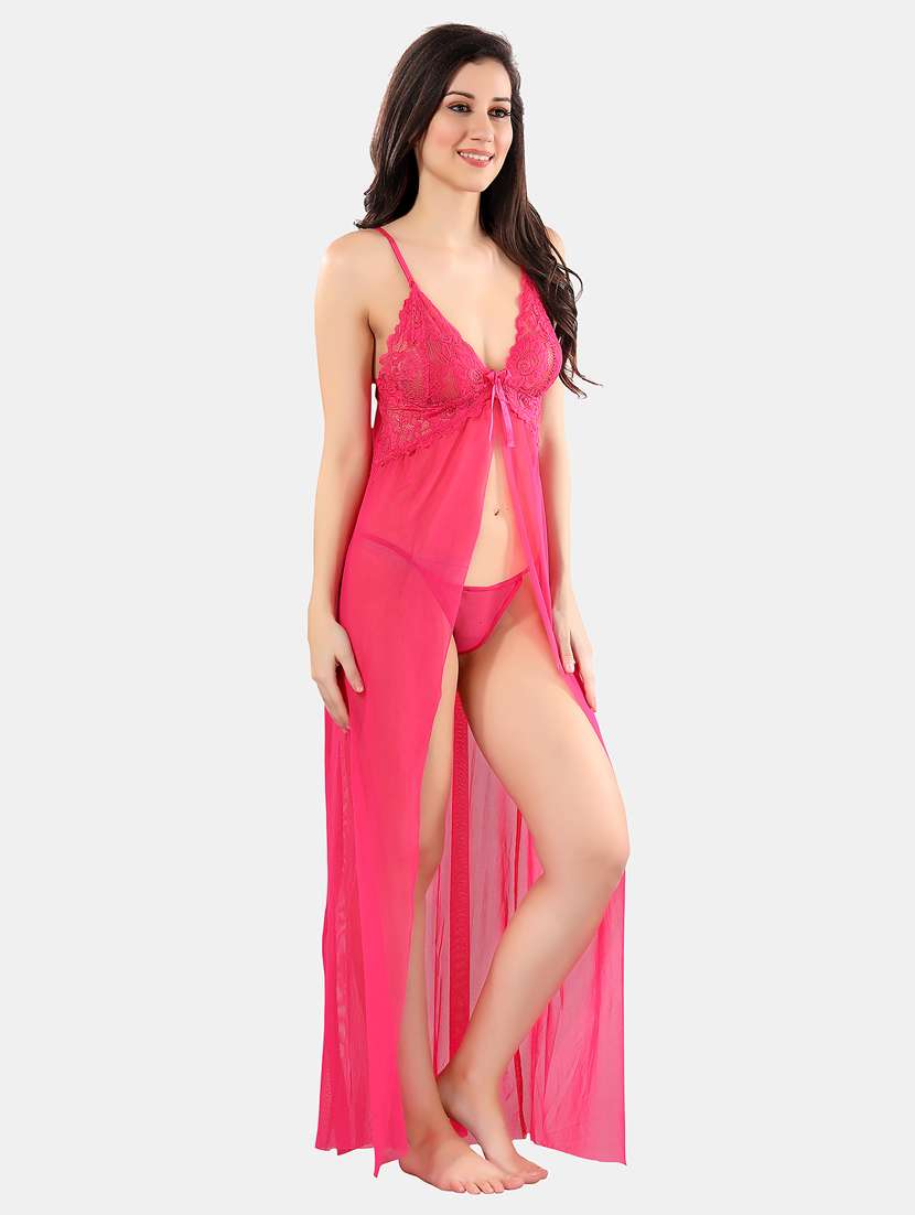 women lace detailed shoulder strap babydoll - 21552836 -  Standard Image - 2