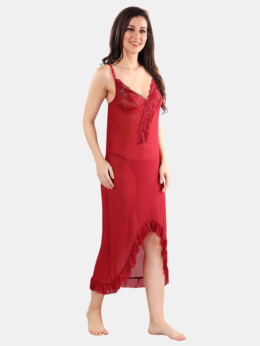 women lace detailed shoulder strap babydoll - 21552845 -  Standard Image - 2