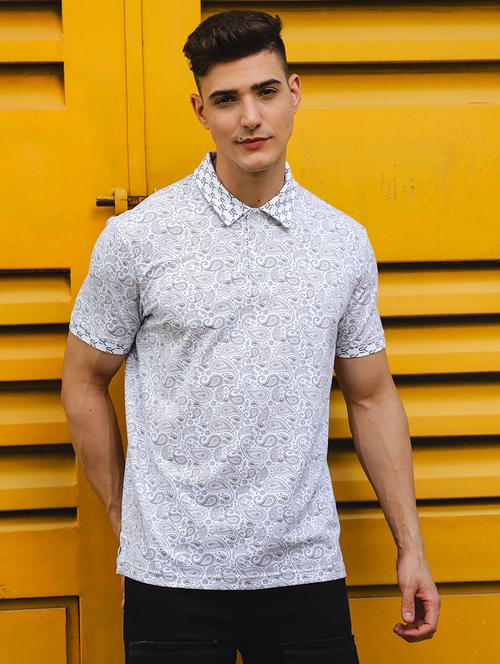 men paisley printed polo t-shirt - 21552855 - Standard Image - 0