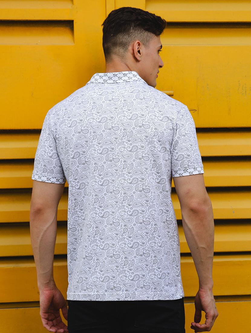 men paisley printed polo t-shirt - 21552855 - Standard Image - 2