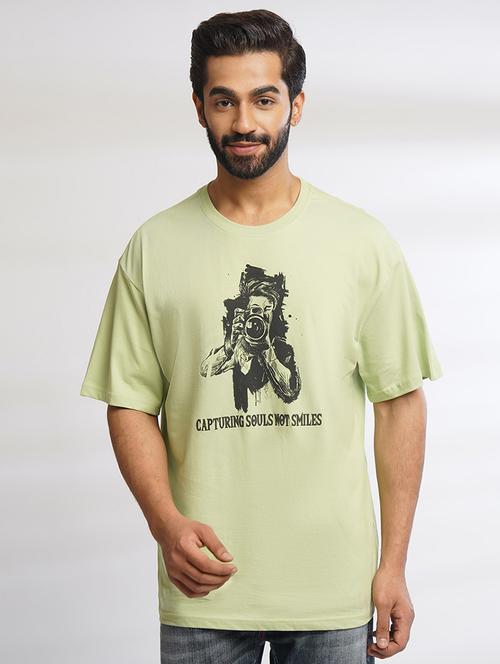men front print oversized t-shirt - 21552859 - Standard Image - 0