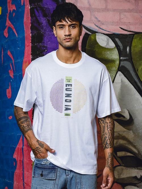 men front print oversized t-shirt - 21552862 - Standard Image - 0