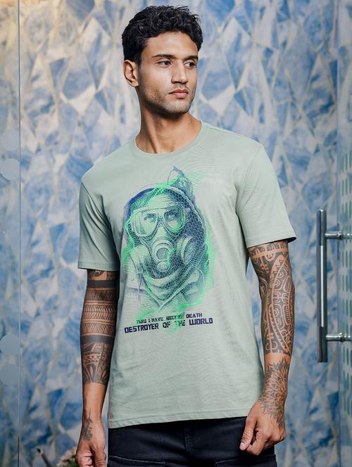 men front print short sleeve t-shirt - 21552865 -  Standard Image - 0