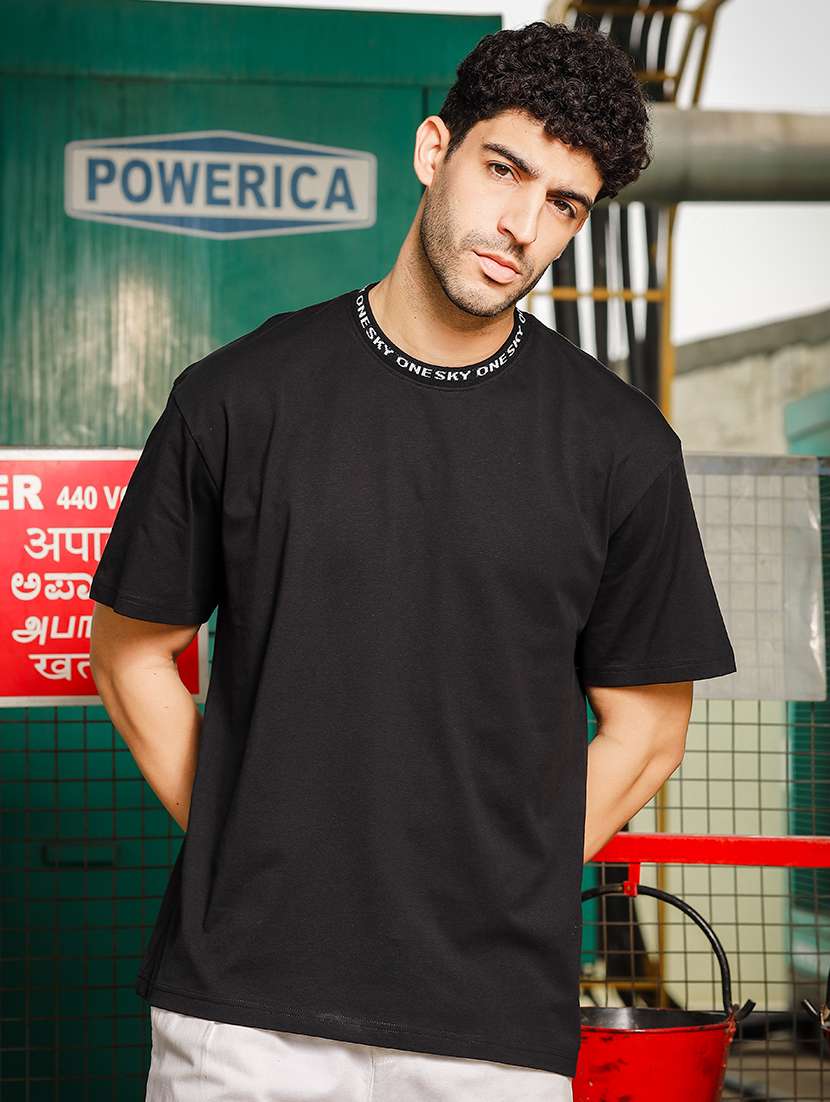 men solid short sleeve oversized t-shirt