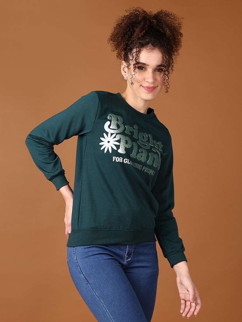women chest print long sleeves sweatshirt - 21553352 -  Standard Image - 2