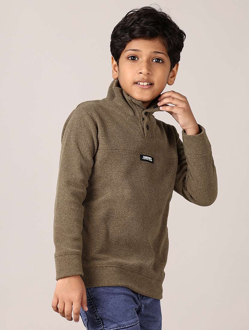 boys solid long sleeve pullover sweatshirt - 21553420 -  Standard Image - 2