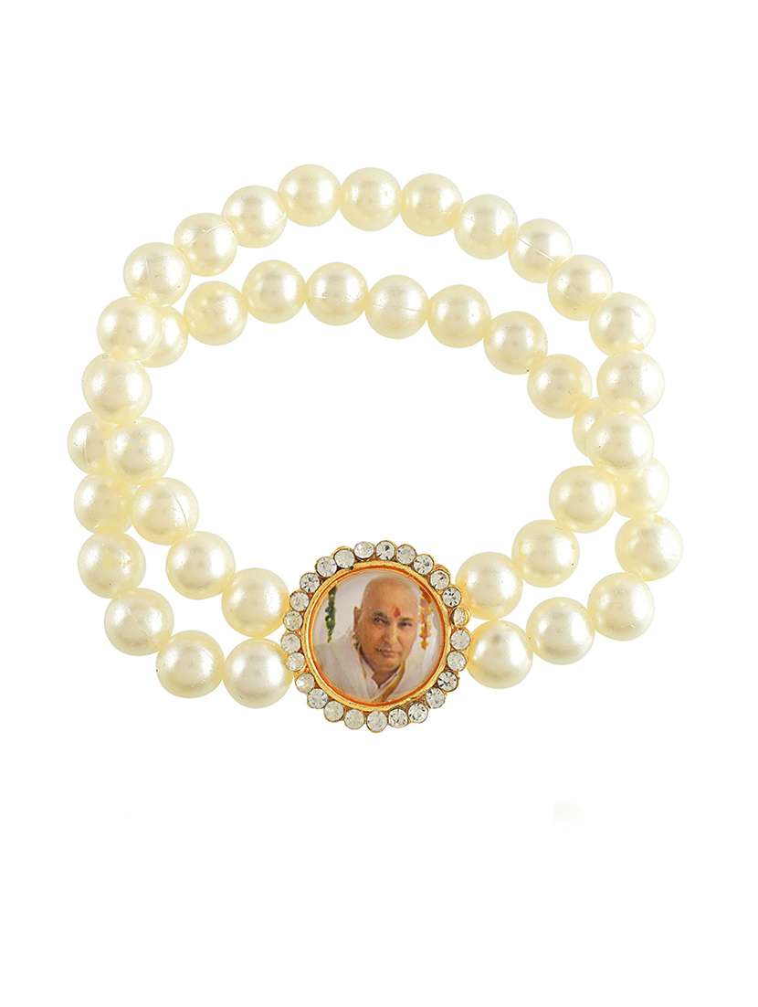white crystal beaded bracelet - 21553760 -  Standard Image - 2