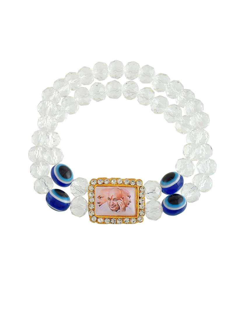 white crystal beaded bracelet - 21553761 -  Standard Image - 2
