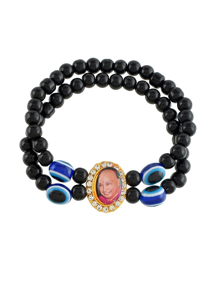 black crystal beaded bracelet - 21553762 - Standard Image - 2