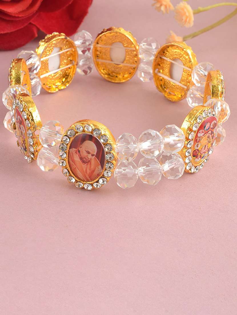 gold brass beaded bracelet